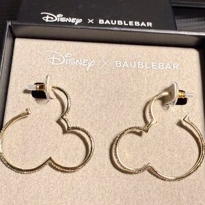 Disney x BaubleBar Mickey Mouse Outline Hoop Earrings
